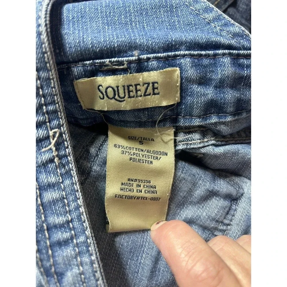 Squeeze Bib Overalls Dress Denim Girls Size 5